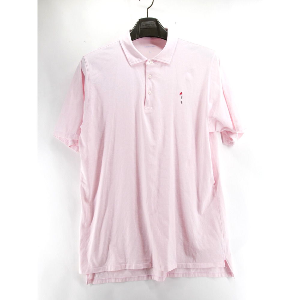 B Draddy Polo Shirt Mens Large Pink Golf Casual Performance Dormie Network